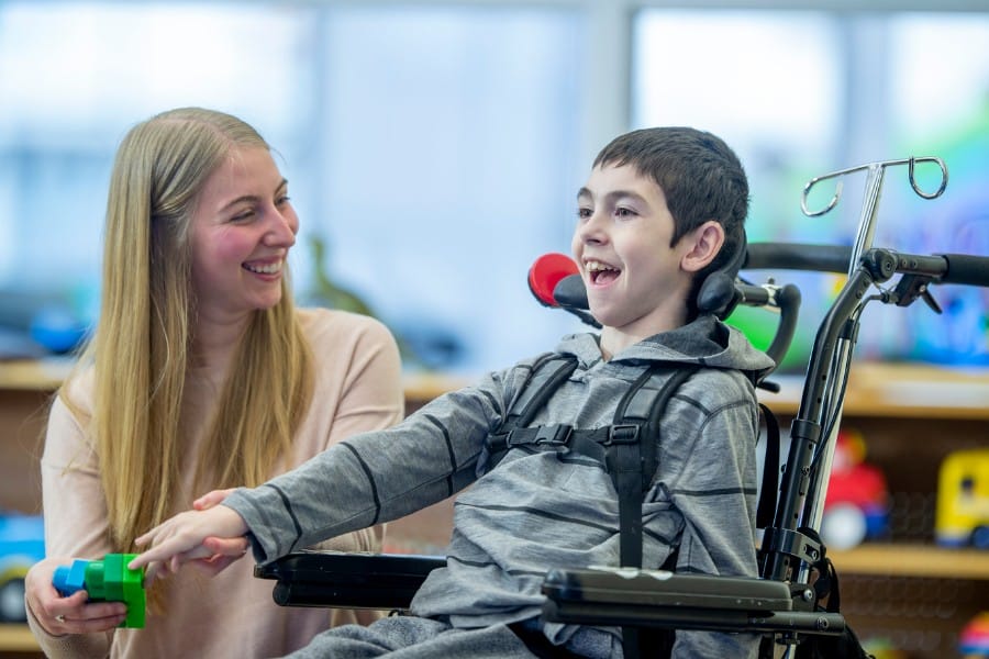 Young boy with Lou Gehrig's Disease