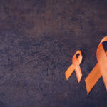 small and large orange ribbon for multiple sclerosis