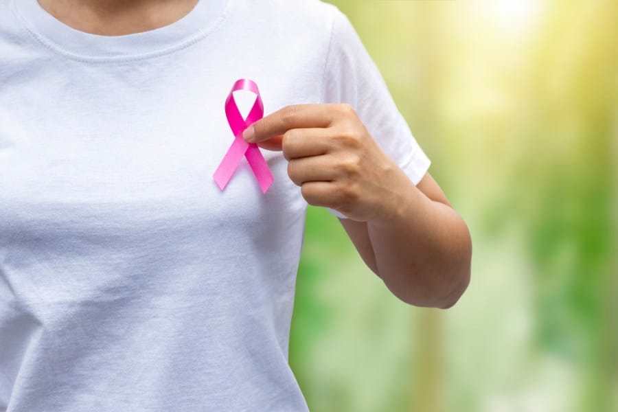 A woman with breast cancer