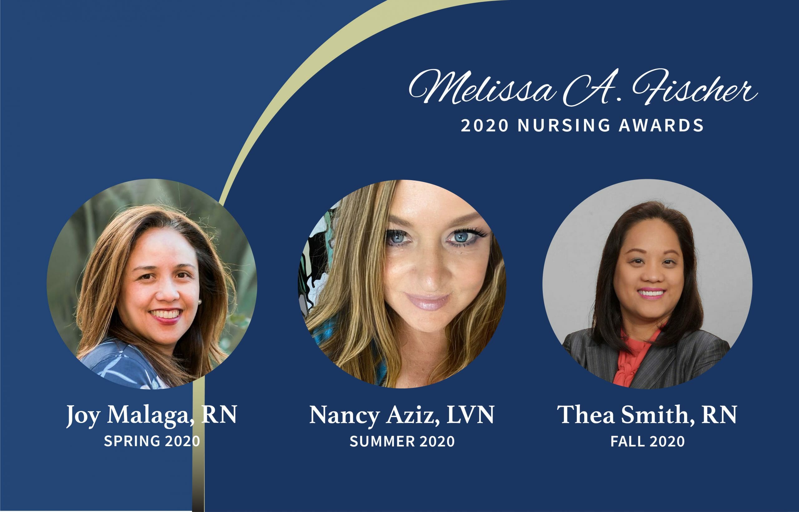 Melissa A Fischer Nursing Award 2020 Recipients Joy Malaga Nancy Aziz Thea Smith