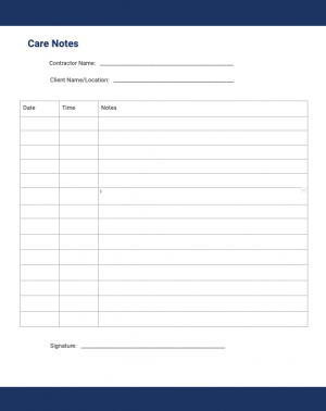 care-notes form