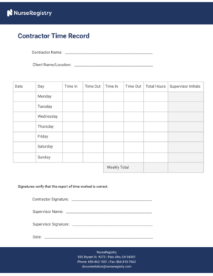 nurseregistry-contractor-time-record