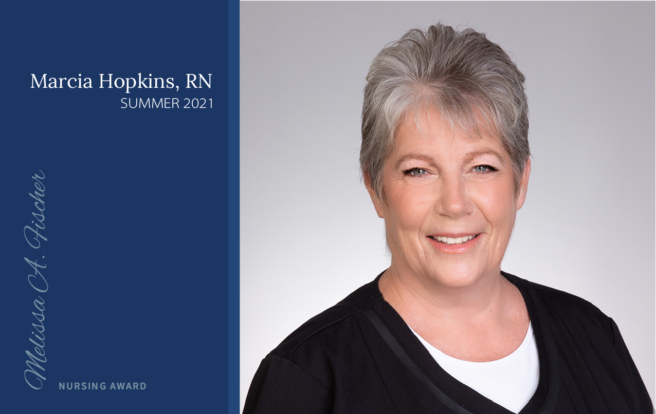 Marcia Hopkins RN BSN recipient of Nursing Award 2021