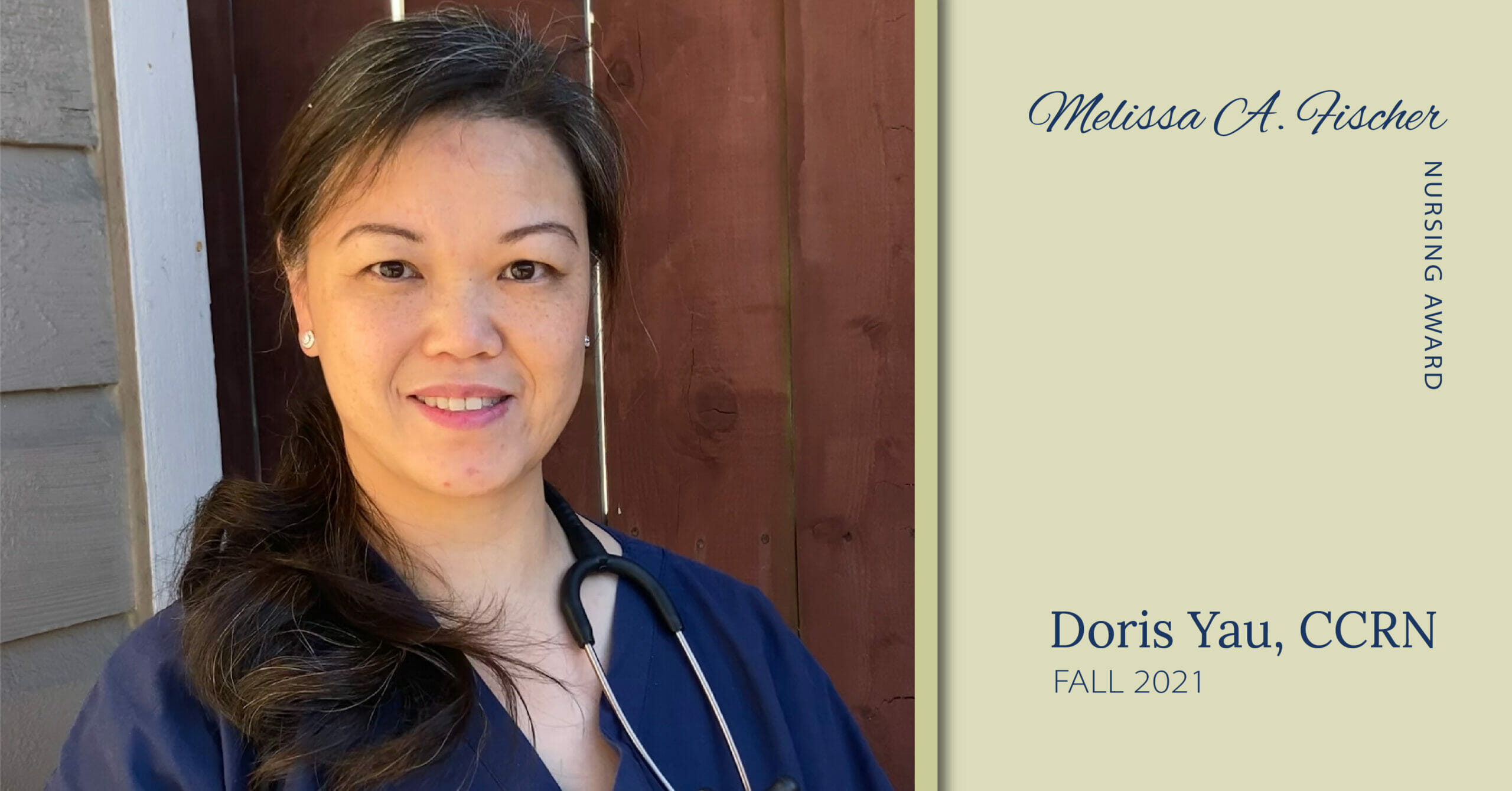 Doris Yau, CCRN Melissa A. Fischer Nursing Award Recipient Fall 2021