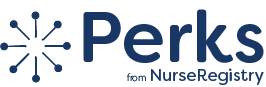 Perks exclusive discounts for nurses from NurseRegistry logo