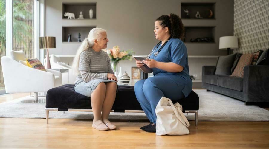 private home nurse and senior patient