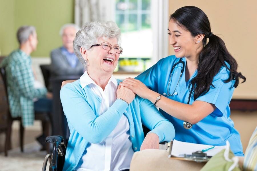 long and shortterm nurses a nurse and patient at skilled nursing facility