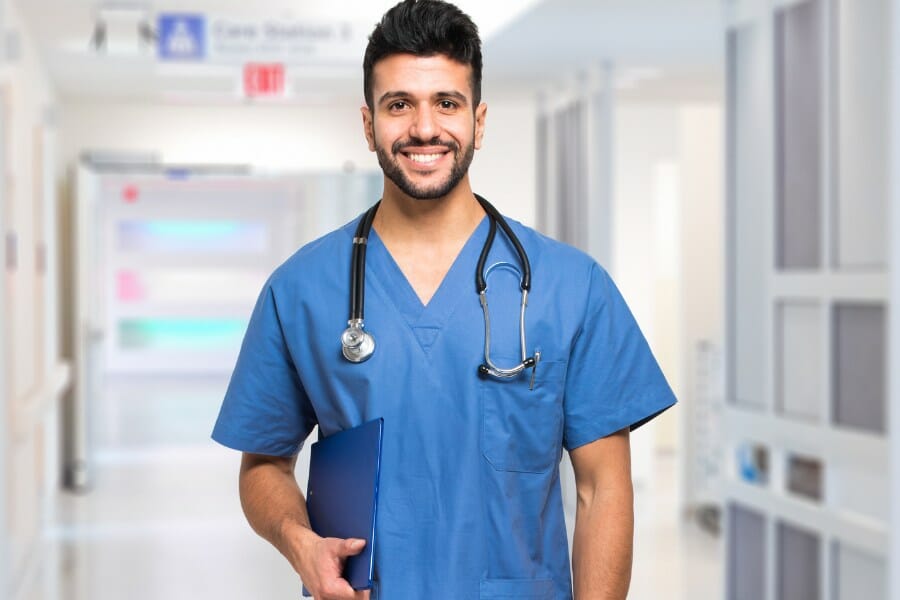 Happy nurse in Los Altos Hills, CA