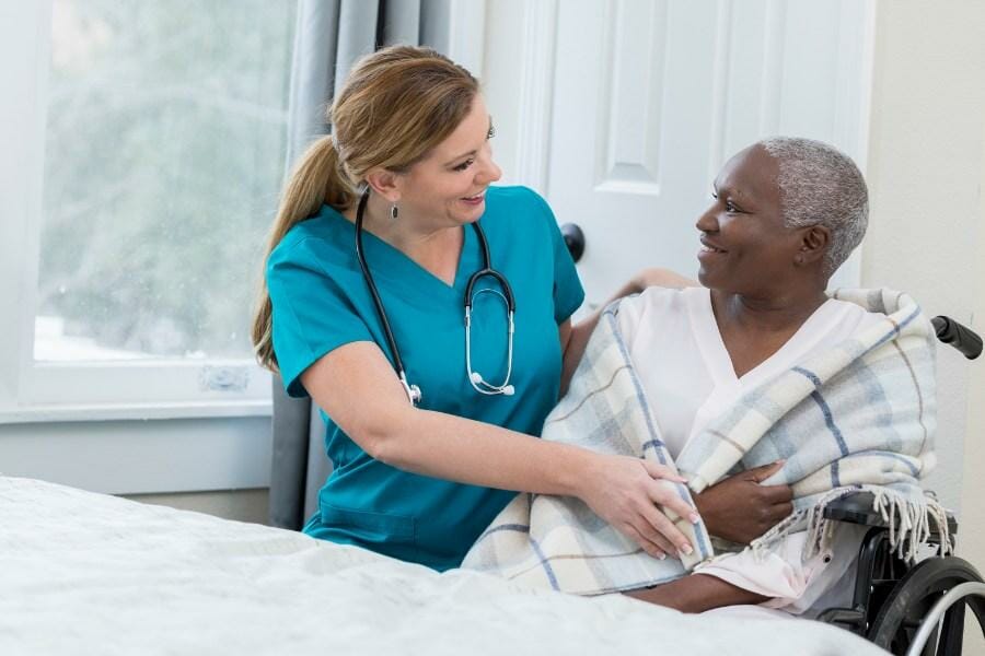 Private nurse with a patient.