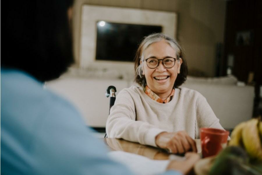 A happy patient and nurse private nurse.