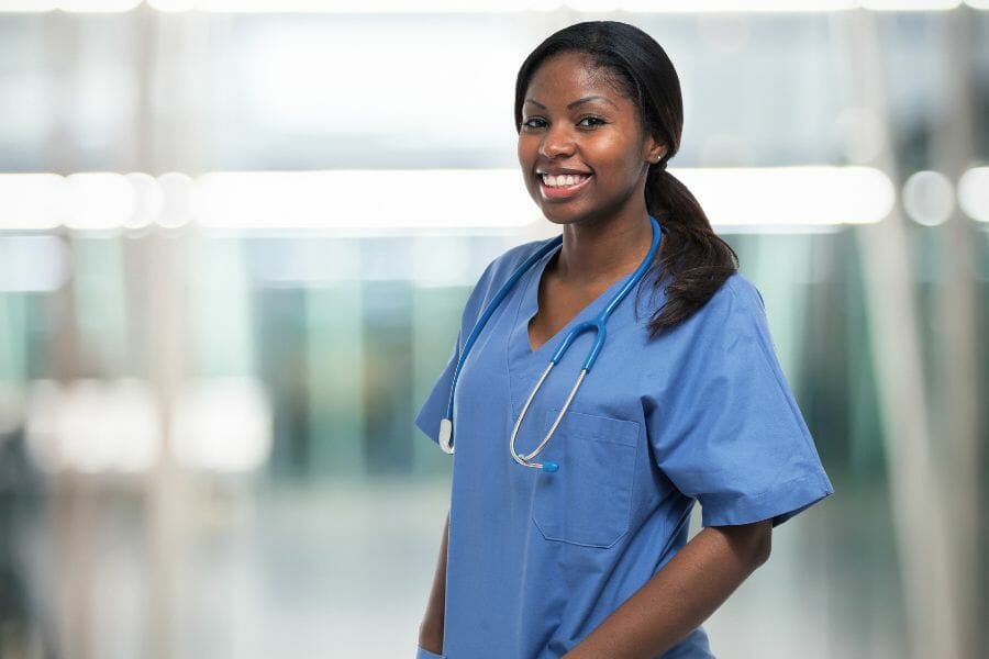 happy nurse smiling