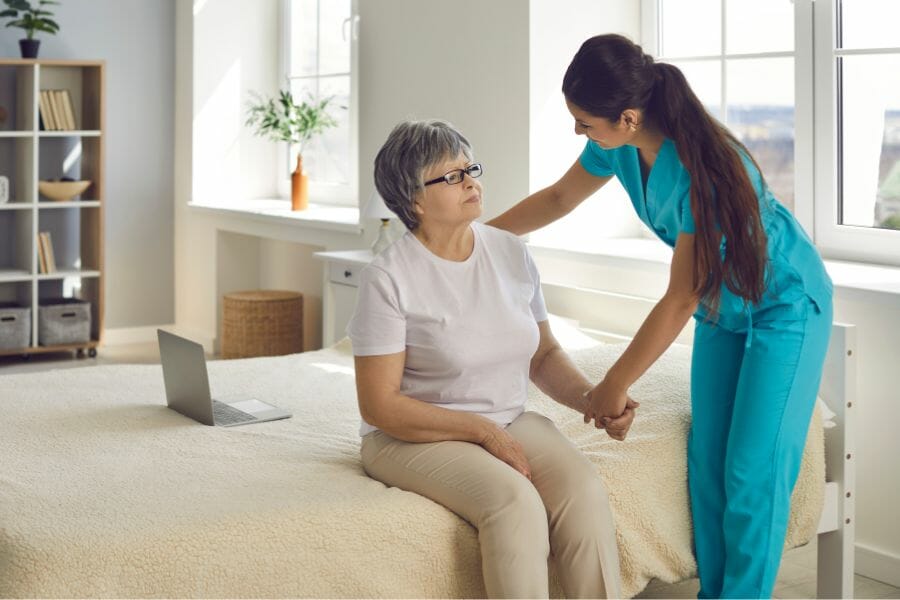 a senior receiving palliative care