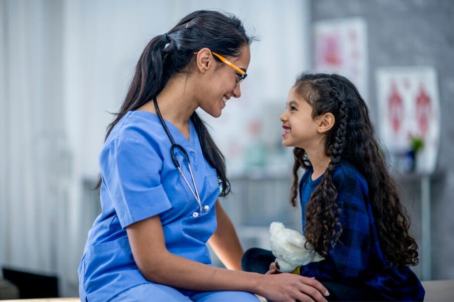 A young patient receiving a flue shot