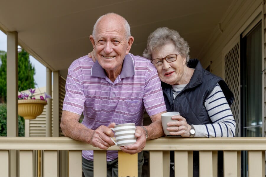 a happily married older couple living in their home independently