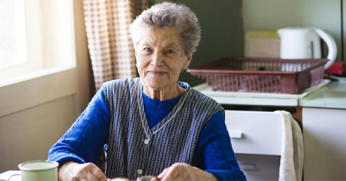 senior living happily in her home independently