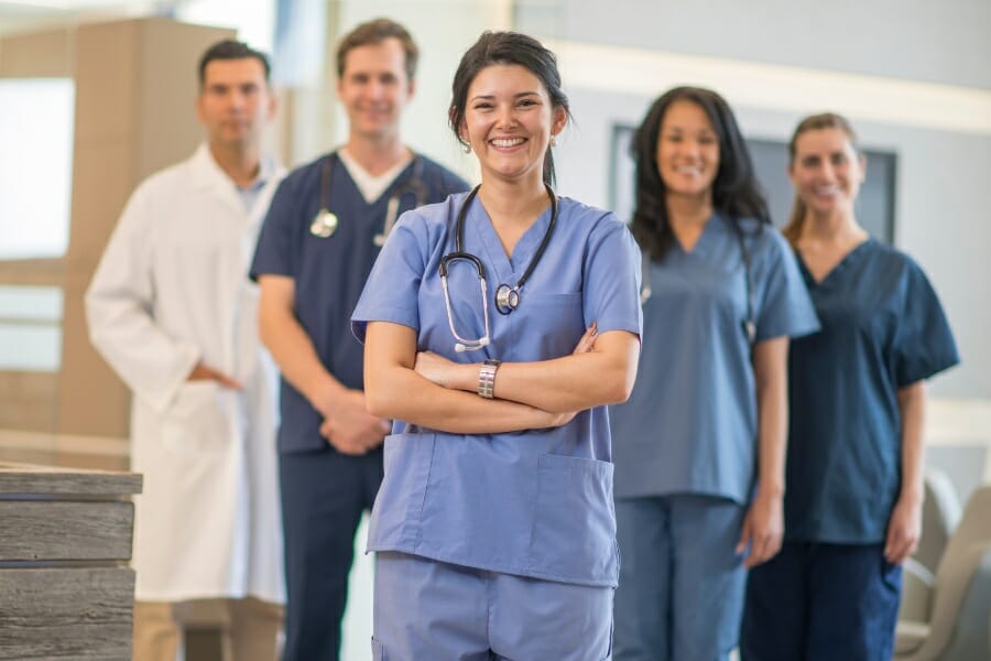 Per diem nurses from a nurse staffing agency