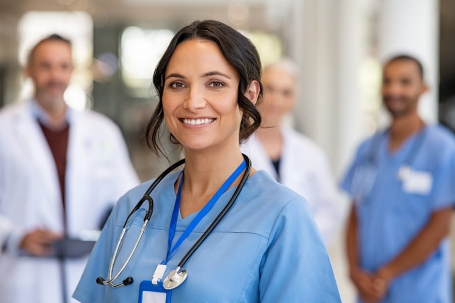 nurse and medical professionals in San Bernardino hospital