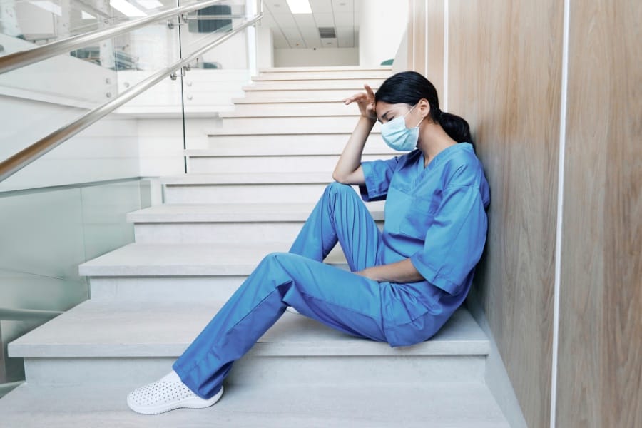 A nurse experiencing burnout