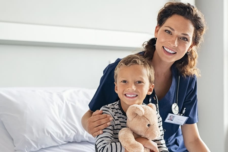 Clayton CA pediatric nurse and young patient