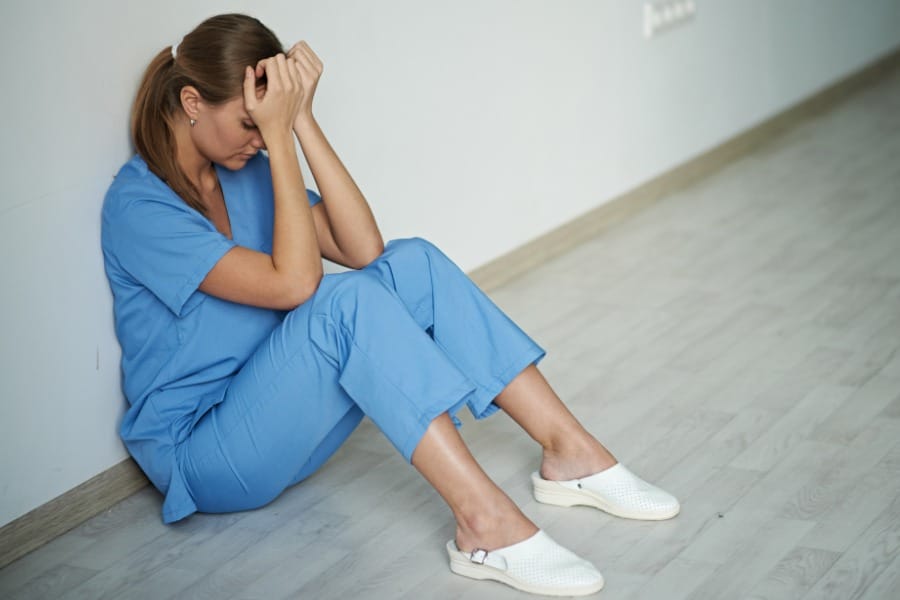 A nurse experiencing burnout