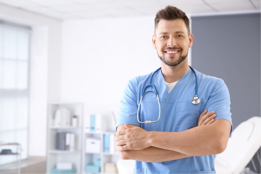 male nurse in a Santa Clarita healthcare facility