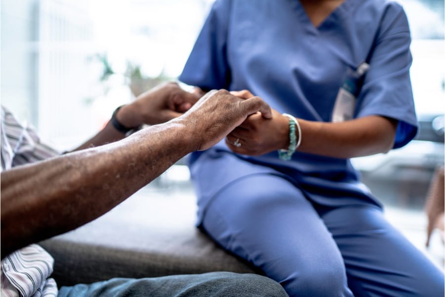 A nurse and her patient