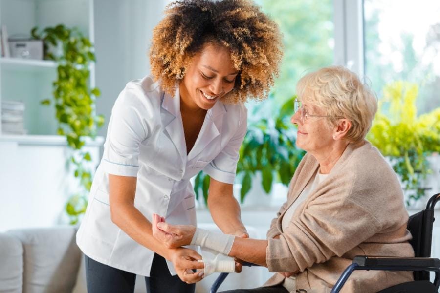 post operative care services hollywood fl Post op patient getting wound care