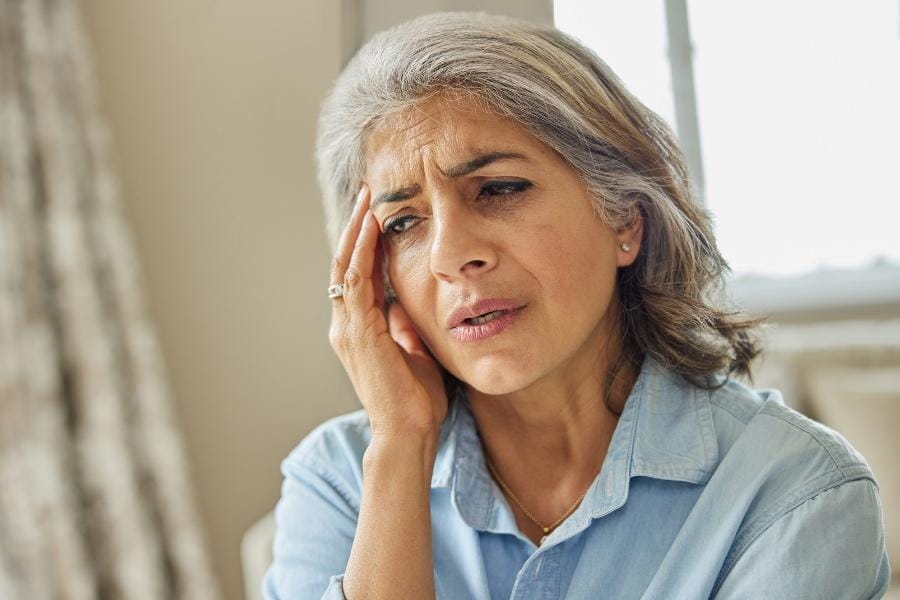 A woman suffering memory loss from MS