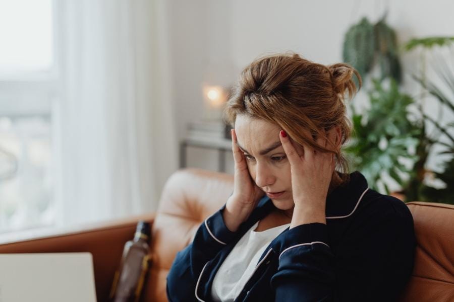A woman experiencing stress