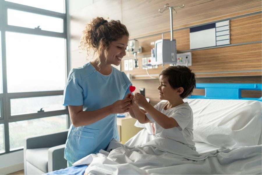 modesto ca nurse staffing agency RN with a young child patient
