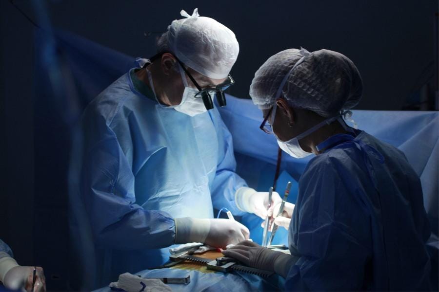 doctors during a surgery at a hospital