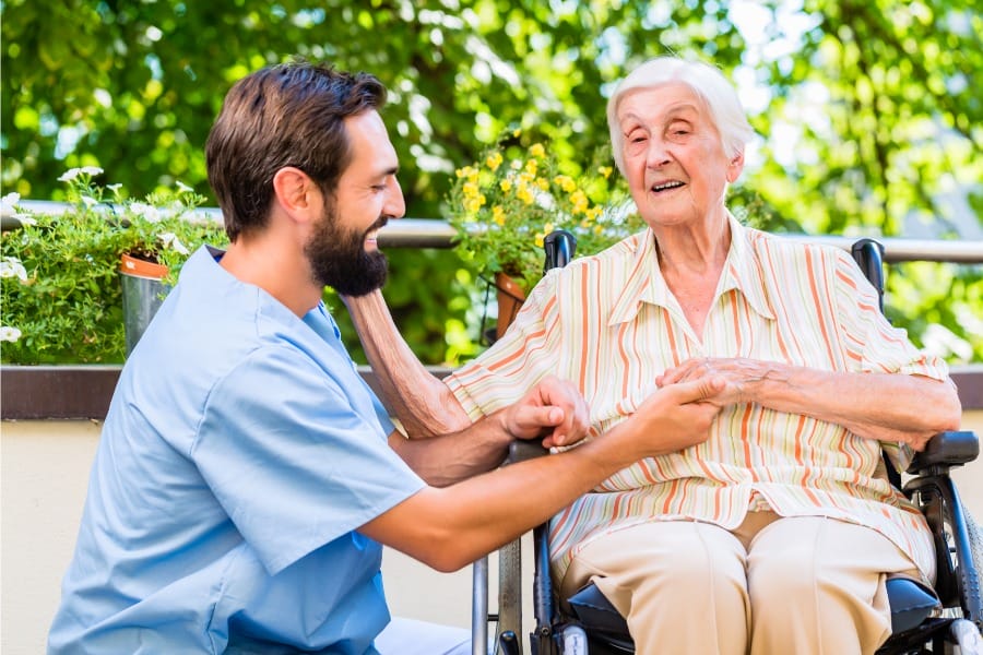 nursing care and an elderly patient