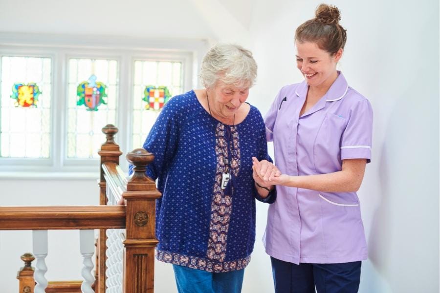 private nurse and her client in Irvine, California