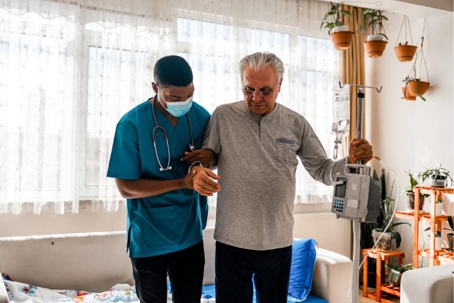 san carlos california medication management home nurse assisting a client with medication